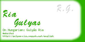 ria gulyas business card
